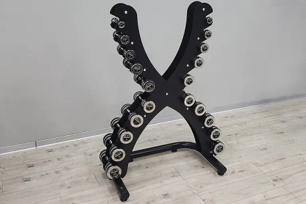 Комплект хромированных гантелей 10 пар от 1 до 10 кг HD51D5B-1-10, фото 3