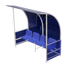 СКАМЕЙКА ДЛЯ ЗАПАСНЫХ ИГРОКОВ НА 4 МЕСТ С КОЗЫРЬКОМ ИЗ ПОЛИКАРБОНАТА