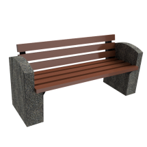 Скамейка «Виктория со спинкой» бетонная, ДШВ - 170*52*79, вес - 290 кг