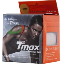 Тейп кинезиологический Tmax Extra Sticky Biege (5 см x 5 м), арт. 423112, телесный