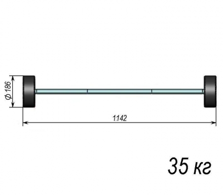 Штанга тренировочная 35кг ST580-35 , фото 1