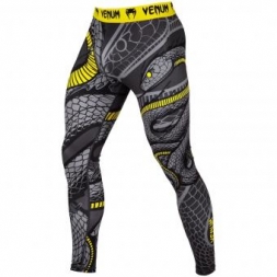 Компрессионные штаны Venum Snaker Black/Yellow, фото 1
