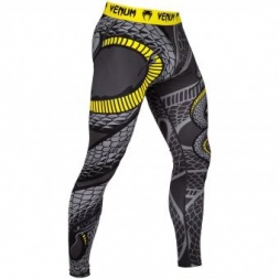 Компрессионные штаны Venum Snaker Black/Yellow, фото 2