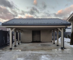 Навес для машин с хозблоком ВИСМАР Несущий каркас, фото 3