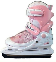 PW-211F-1 Коньки ледовые раздвижные (розовый/белый),р-р 38-41 PW-211F-1 Коньки ледовые раздвижные (розовый/белый),р-р 38-41