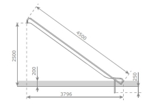 Скат KBT Steg-on L4,5 H2,3-2,5 из нержавеющей стали для игровых площадок