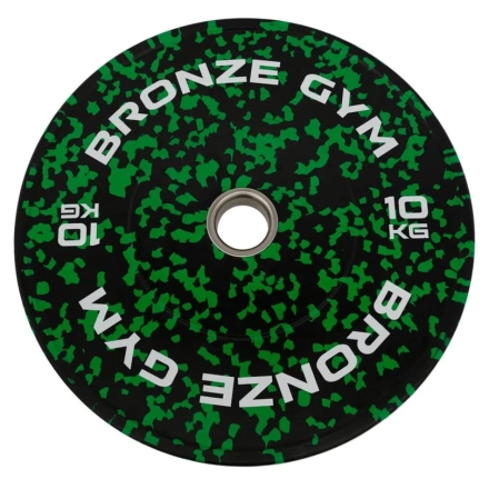 Диск бамперный BRONZE GYM камуфляж зеленый 10 кг, фото 1