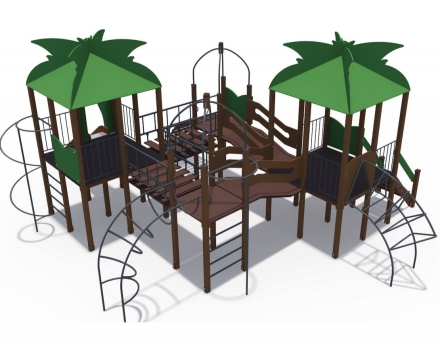 Детский игровой комплекс Джунгли Маугли с металлическим скатом ДИО 02101, фото 2