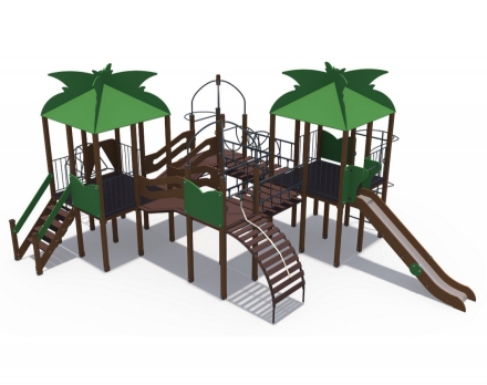 Детский игровой комплекс Джунгли Маугли с металлическим скатом ДИО 02101, фото 1