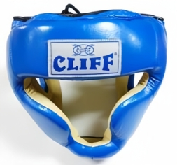 Шлем боксерский CLIFF закрытый (кожа) синий p.М