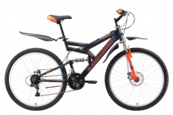 Велосипед Challenger Genesis Lux FS 26 D чёрный/оранжевый/голубой 16''