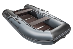 YACHTMAN-340 СК (Яхтман) серый-черный (лодка ПВХ под мотор с усилением), фото 2