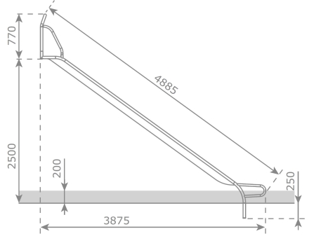 Скат KBT Stur-500 L4,9 H2,3-2,5 из нержавеющей стали для игровых площадок, фото 4