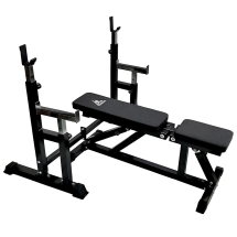 Скамья со стойками под штангу DFC DZ005ABB (чёрный, два короба)