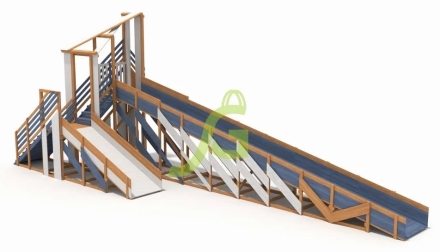 Зимняя деревянная горка "IgraGrad Snow Fox 12 м" с двумя скатами мод.3, фото 1