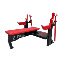 Стойка домкратная для пауэрлифтинга со скамьей, страховочными упорами и платформой для партнера