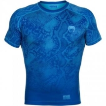 Компрессионная футболка Venum "Fusion" Compression T-shirt - Blue Short Sleeves