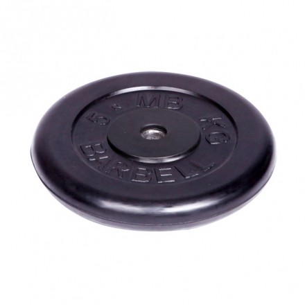 Диск обрезиненный Barbell d 26 мм чёрный 5 кг, фото 1