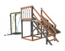Деревянная зимняя горка Сорбет Мята №2 с рукоходом и гнездом Деревянная зимняя горка Сорбет Мята №2 с рукоходом и гнездом