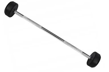 Комплект прямых фиксированных обрезиненных штанг 5 шт от 25 до 45кг, фото 4