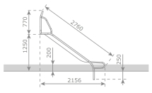 Скат KBT Stur-1000 L2,7 H1,0-1,25 из нержавеющей стали для игровых площадок