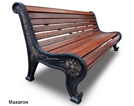 Скамейка чугунная Патриот, Лиственница 2,0 м, фото 5