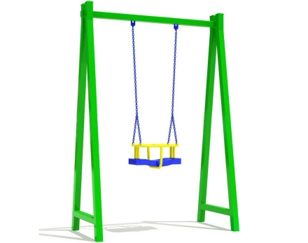 Детские качели №3 одноместные со спинкой для детской площадки, фото 1