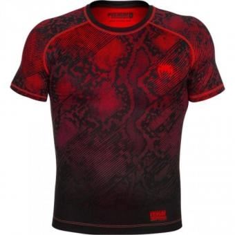 Компрессионная футболка Venum &quot;Fusion&quot; Compression T-shirt - Black Red Short Sleeves, фото 1