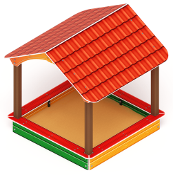 Песочный дворик с навесом Домик - ИО 6.01.02, фото 1