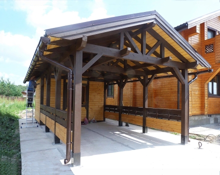 Навес для машин с хозблоком РУЗА Несущий каркас, фото 1