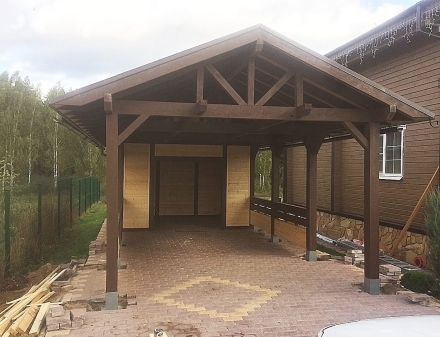 Навес для машин с хозблоком РУЗА Несущий каркас, фото 2