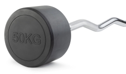 Штанга неразборная обрезиненная 50 кг Изогнутый гриф, фото 1