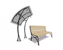 Садово-парковая скамейка с навесом «Уют» Лиственница