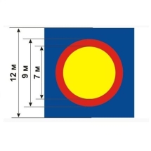 Ковер борцовский трехцветный 12х12м, наполнитель матов НПЭ 120кг/м3, толщина 5см