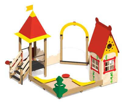 Песочный дворик Белоснежка ПС-49 с горкой для детской площадки, фото 2