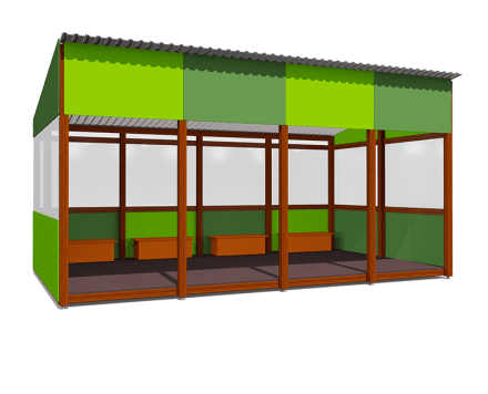 Теневой навес Классика ВСТ 1513/2 18 м2 для улицы, фото 2