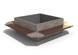 Скамейка бетонная «Флора», габариты(см)-225*225*65, вес-1050 кг, фото 2