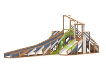 Зимняя деревянная горка "IgraGrad Snow Fox 12 м" с двумя скатами мод.624