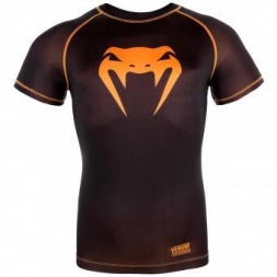 Компрессионная футболка Venum Contender 3.0 Black/Orange S/S, фото 1