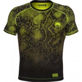 Компрессионная футболка Venum &quot;Fusion&quot; Compression T-shirt - Black Yellow Short Sleeves, фото 1