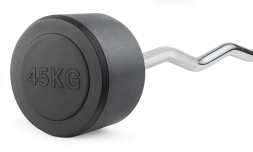 Штанга неразборная обрезиненная 45 кг Изогнутый гриф, фото 1