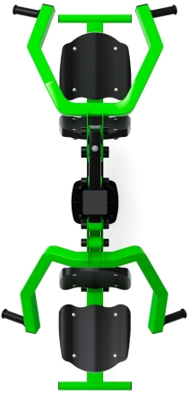 Тяга верхняя + жим от груди (зеленый) - Уличный тренажер двойной - СТ 027-12.И1, фото 5