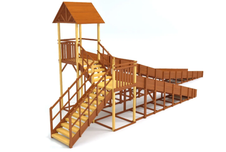 Зимняя горка Савушка Зима 9/2 (Махагон/сосна), фото 4