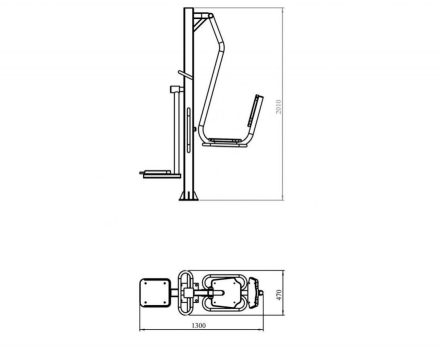Уличный тренажер TORUDA &quot;Маятник (шейкер) + Жим ногами&quot;, фото 2