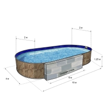 Бассейн Лагуна 10,0х5,5х1,25 м (Однотонный) Бассейн Лагуна 10,0х5,5х1,25 м (Однотонный)
