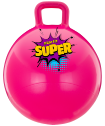 Мяч-попрыгун GB-0401, SUPER, 45 см, 500 гр, с ручкой, розовый, антивзрыв, фото 1