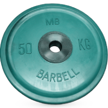 Диск BARBELL Евро-классик обрезиненный цветной, 50 кг.