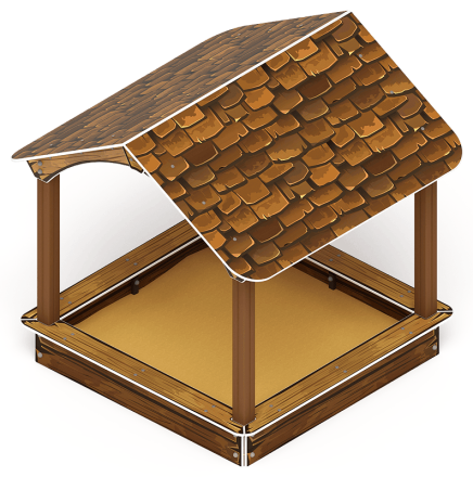 Песочный дворик с навесом Домик (Коричневый) - ИО 6.01.02-01, фото 4