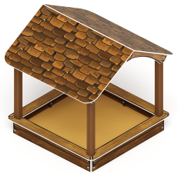 Песочный дворик с навесом Домик (Коричневый) - ИО 6.01.02-01, фото 1