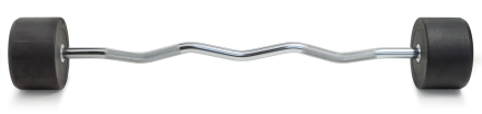 Штанга неразборная обрезиненная 40 кг Изогнутый гриф, фото 4